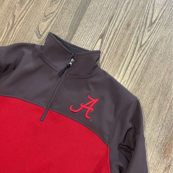 Colosseum Alabama Crimson Tide Pullover Jacket Zipper Pockets High Neck Red Sz M - Picture 2 of 10